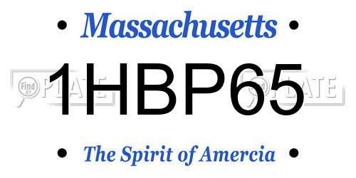 1HBP65 Massachusetts License Plate