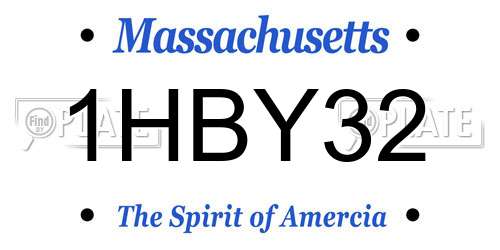 1HBY32 Massachusetts License Plate