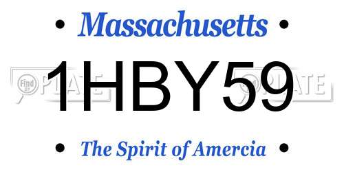 1HBY59 Massachusetts License Plate