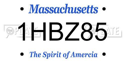 1HBZ85 Massachusetts License Plate