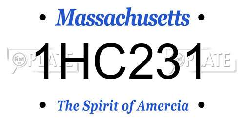 1HC231 Massachusetts License Plate