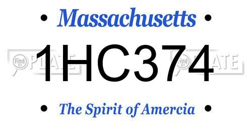 1HC374 Massachusetts License Plate