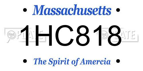 1HC818 Massachusetts License Plate