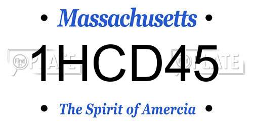 1HCD45 Massachusetts License Plate