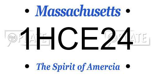 1HCE24 Massachusetts License Plate