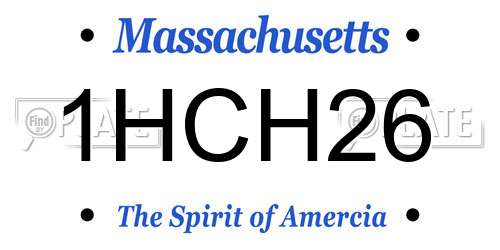 1HCH26 Massachusetts License Plate
