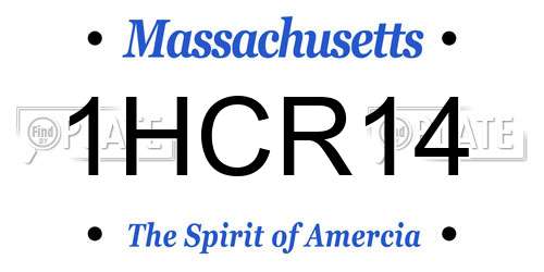 1HCR14 Massachusetts License Plate