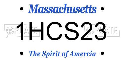 1HCS23 Massachusetts License Plate