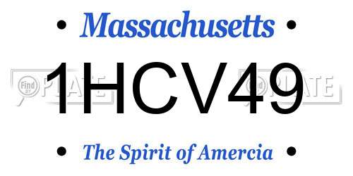 1HCV49 Massachusetts License Plate
