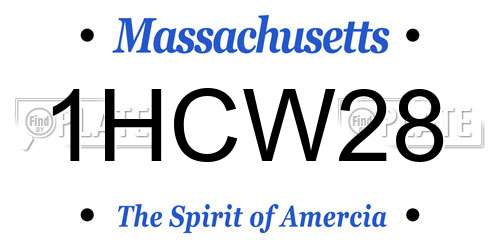 1HCW28 Massachusetts License Plate