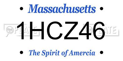 1HCZ46 Massachusetts License Plate