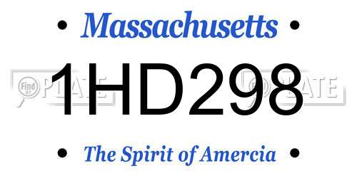 1HD298 Massachusetts License Plate