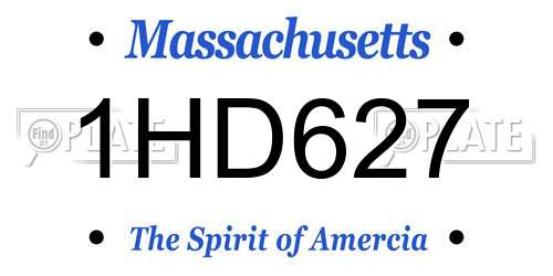 1HD627 Massachusetts License Plate