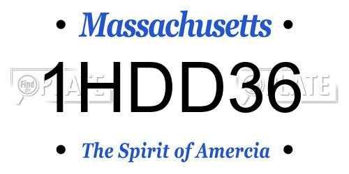 1HDD36 Massachusetts License Plate