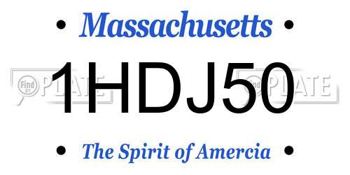1HDJ50 Massachusetts License Plate