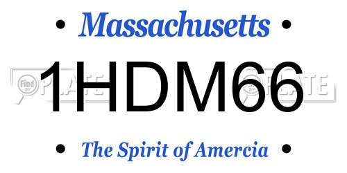 1HDM66 Massachusetts License Plate