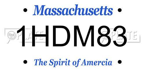 1HDM83 Massachusetts License Plate