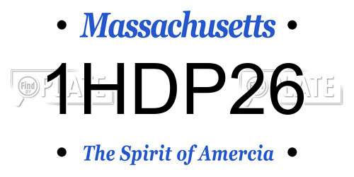 1HDP26 Massachusetts License Plate