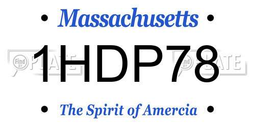 1HDP78 Massachusetts License Plate