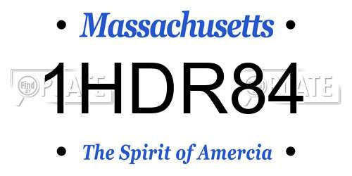 1HDR84 Massachusetts License Plate