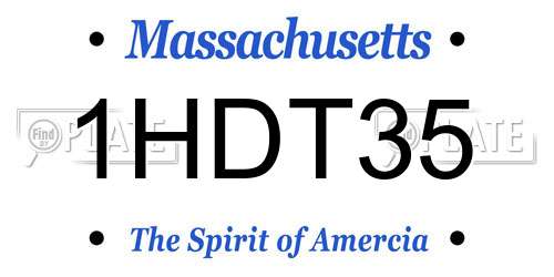 1HDT35 Massachusetts License Plate