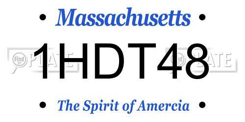1HDT48 Massachusetts License Plate