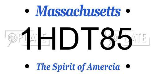 1HDT85 Massachusetts License Plate