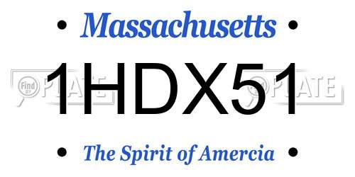 1HDX51 Massachusetts License Plate