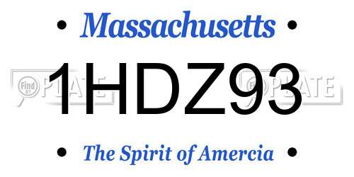 1HDZ93 Massachusetts License Plate