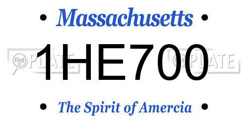 1HE700 Massachusetts License Plate