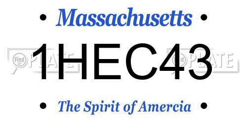 1HEC43 Massachusetts License Plate
