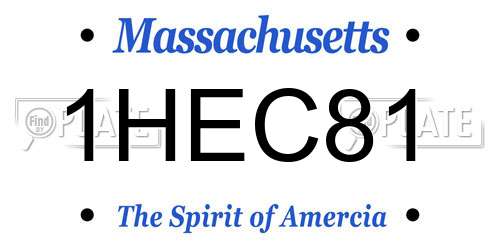 1HEC81 Massachusetts License Plate