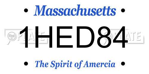 1HED84 Massachusetts License Plate