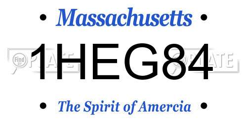 1HEG84 Massachusetts License Plate
