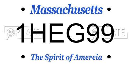 1HEG99 Massachusetts License Plate