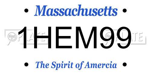 1HEM99 Massachusetts License Plate