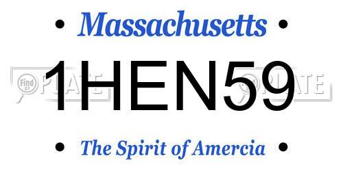 1HEN59 Massachusetts License Plate