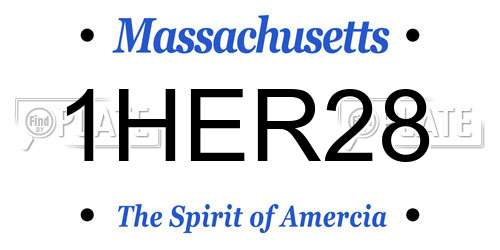 1HER28 Massachusetts License Plate