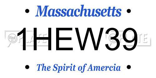 1HEW39 Massachusetts License Plate