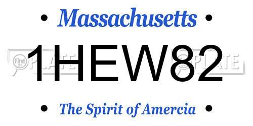 1HEW82 Massachusetts License Plate