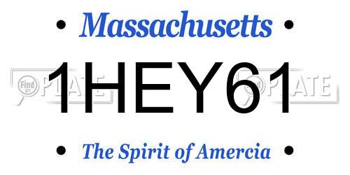 1HEY61 Massachusetts License Plate