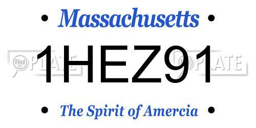 1HEZ91 Massachusetts License Plate