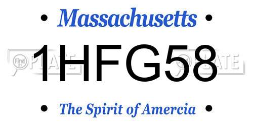 1HFG58 Massachusetts License Plate