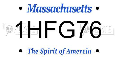 1HFG76 Massachusetts License Plate
