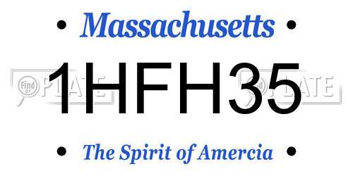 1HFH35 Massachusetts License Plate