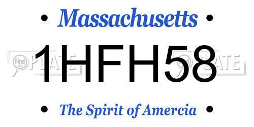 1HFH58 Massachusetts License Plate