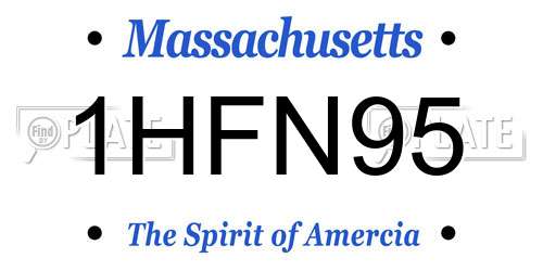 1HFN95 Massachusetts License Plate