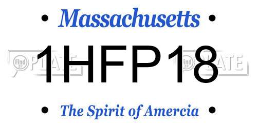 1HFP18 Massachusetts License Plate