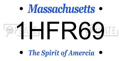 1HFR69 Massachusetts License Plate