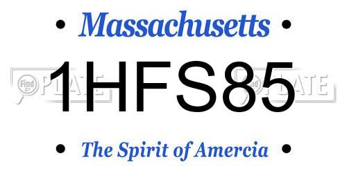 1HFS85 Massachusetts License Plate